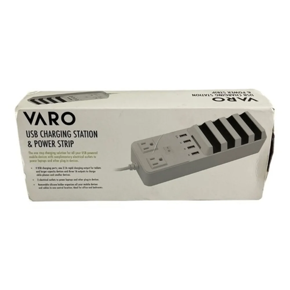 VARO Multi-Device USB Charging Station Docking Station Power Strip Open Box